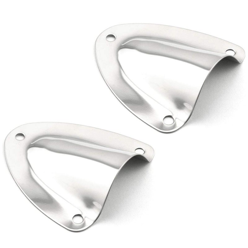 Lind Kitchen 2 Pcs 2.24x2.16x1.65inch Stainless Steel Large Size Marine Vent Cover, Air Outlet and Protective Cap, Wire Cover Clam Shell Vent for Boat Cable and Transducer Wiring - Image 1